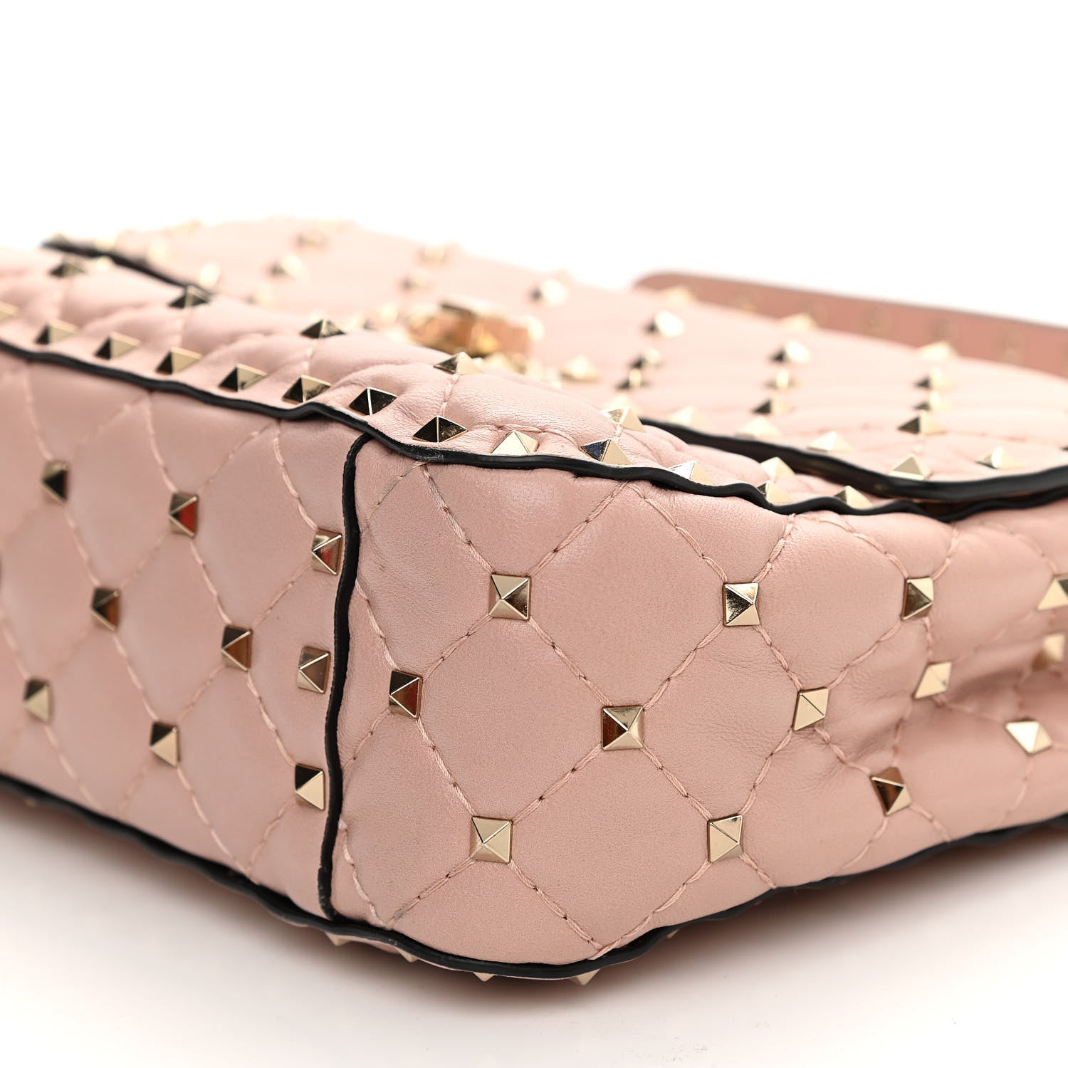 Valentino Garavani Lambskin Medium Rockstud Spike Shoulder Bag Poudre 9 of 15