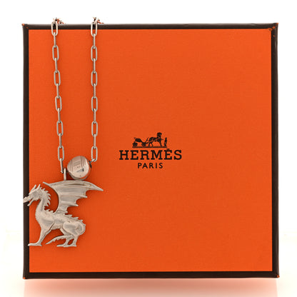 Hermes Palladium Talismans Dragon Aile Pendant Necklace 5 of 5