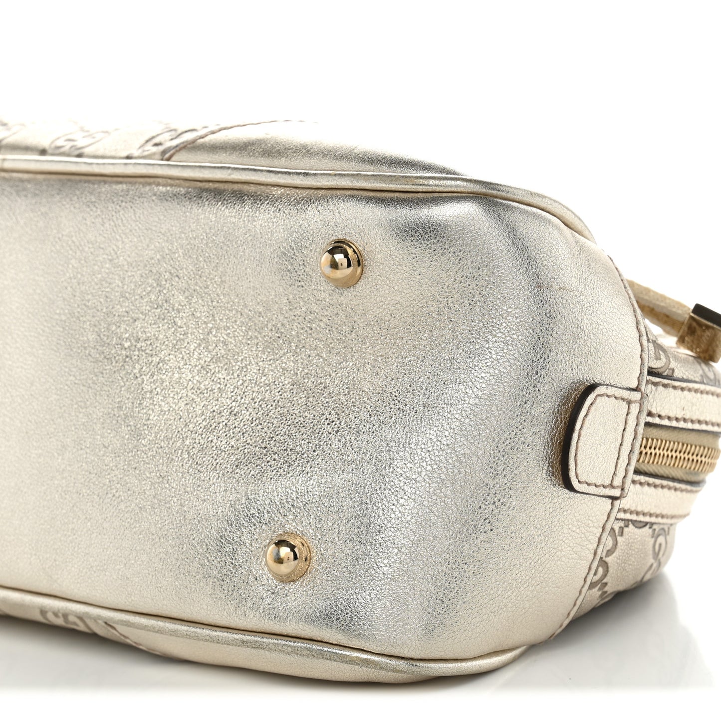 Guccissima Small Capri Satchel Metallic Gold