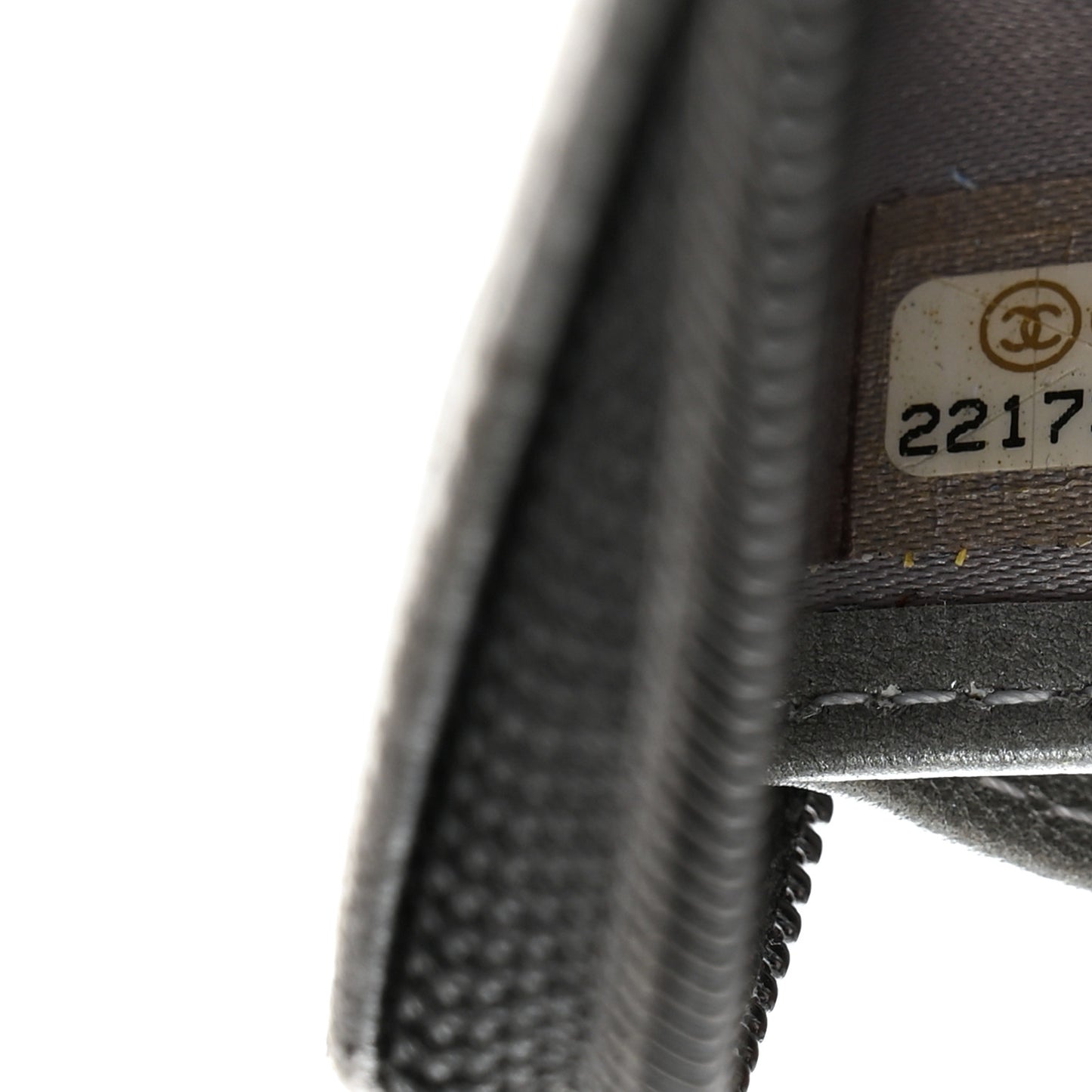 Lambskin Camellia Embossed Zip Around Gusset Wallet Black