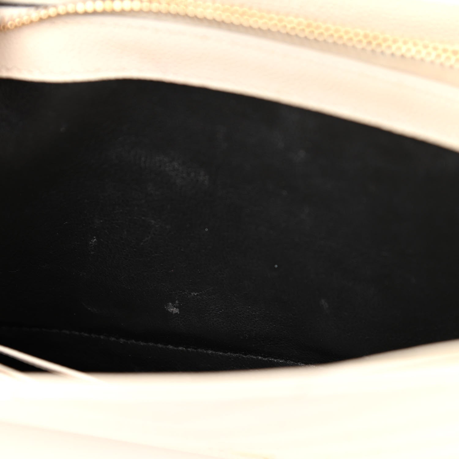 Saint Laurent Grain De Poudre Matelasse Chevron Monogram Chain Wallet White 11 of 16