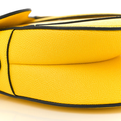 Christian Dior Grained Calfskin Saddle Bag With Strap Yellow 9 of 10