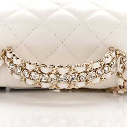 Chanel Lambskin Quilted Mini Crystal Top Handle Rectangular Flap White 11 of 11