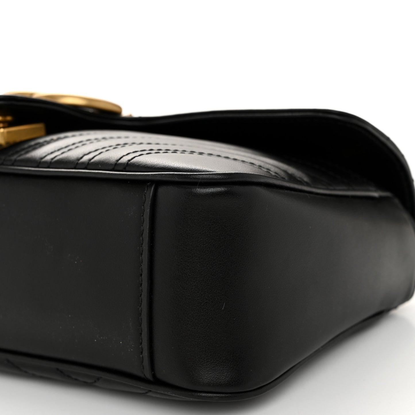 Calfskin Matelasse Small GG Marmont Shoulder Bag Black