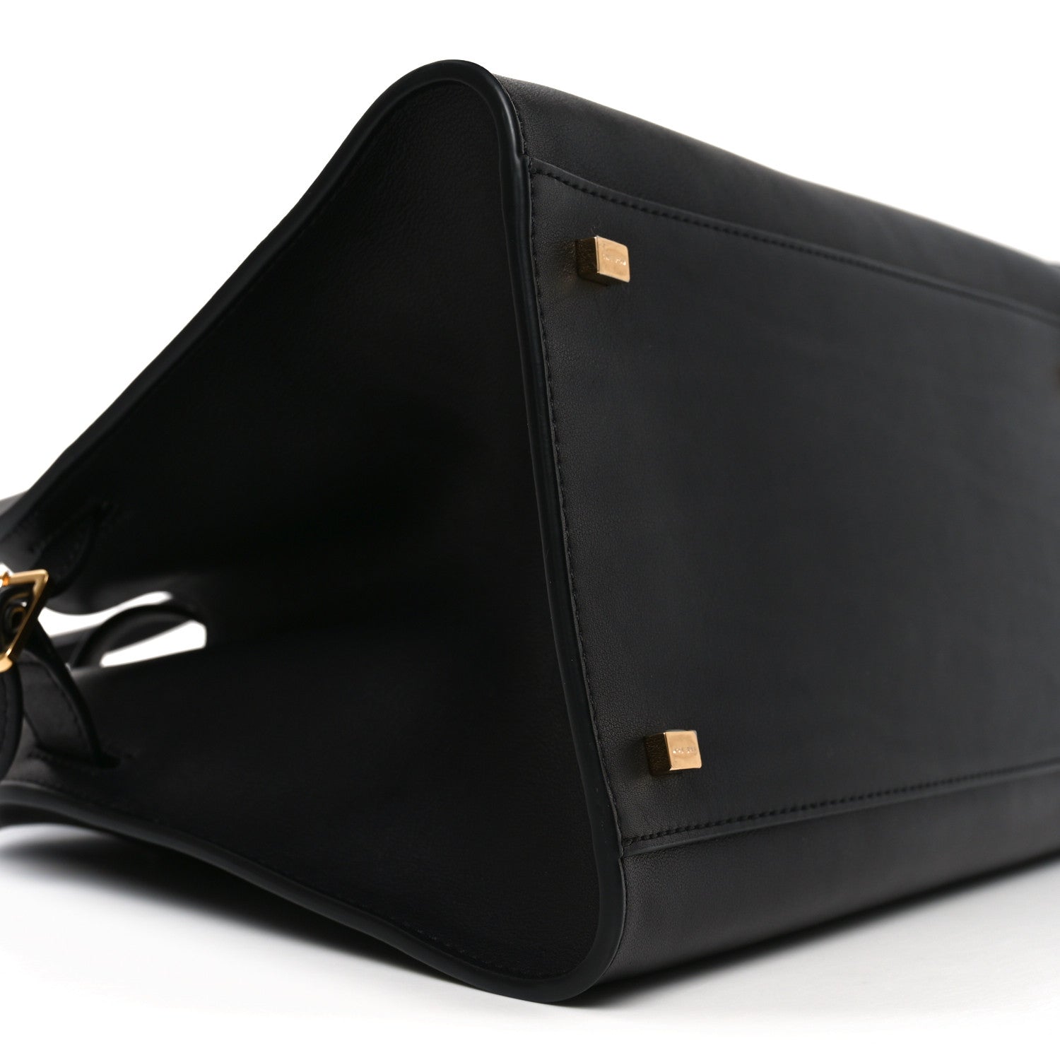The Row Polished Saddle Calfskin Soft Margaux 12 Black 8 of 9