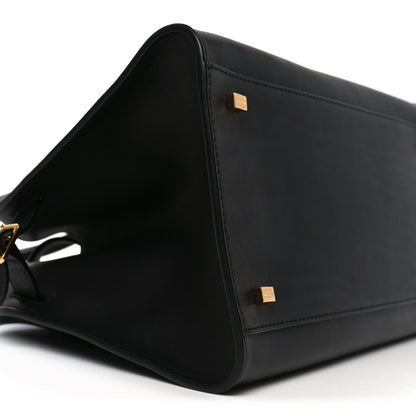 The Row Polished Saddle Calfskin Soft Margaux 12 Black 8 of 9