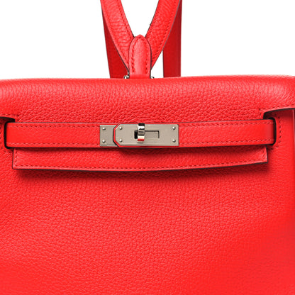 Hermes Taurillon Clemence Kelly Ado Backpack Rouge De Coeur 7 of 10