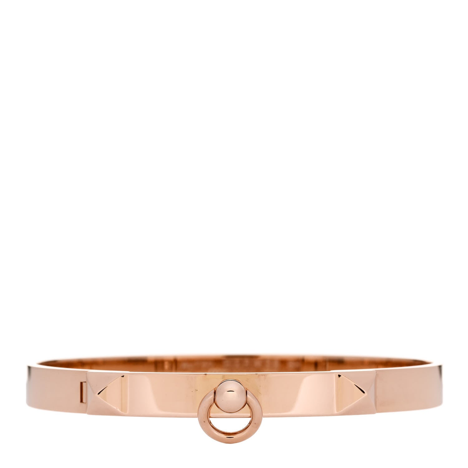 Hermes 18K Rose Gold PM Collier De Chien Bracelet SH 1 of 4