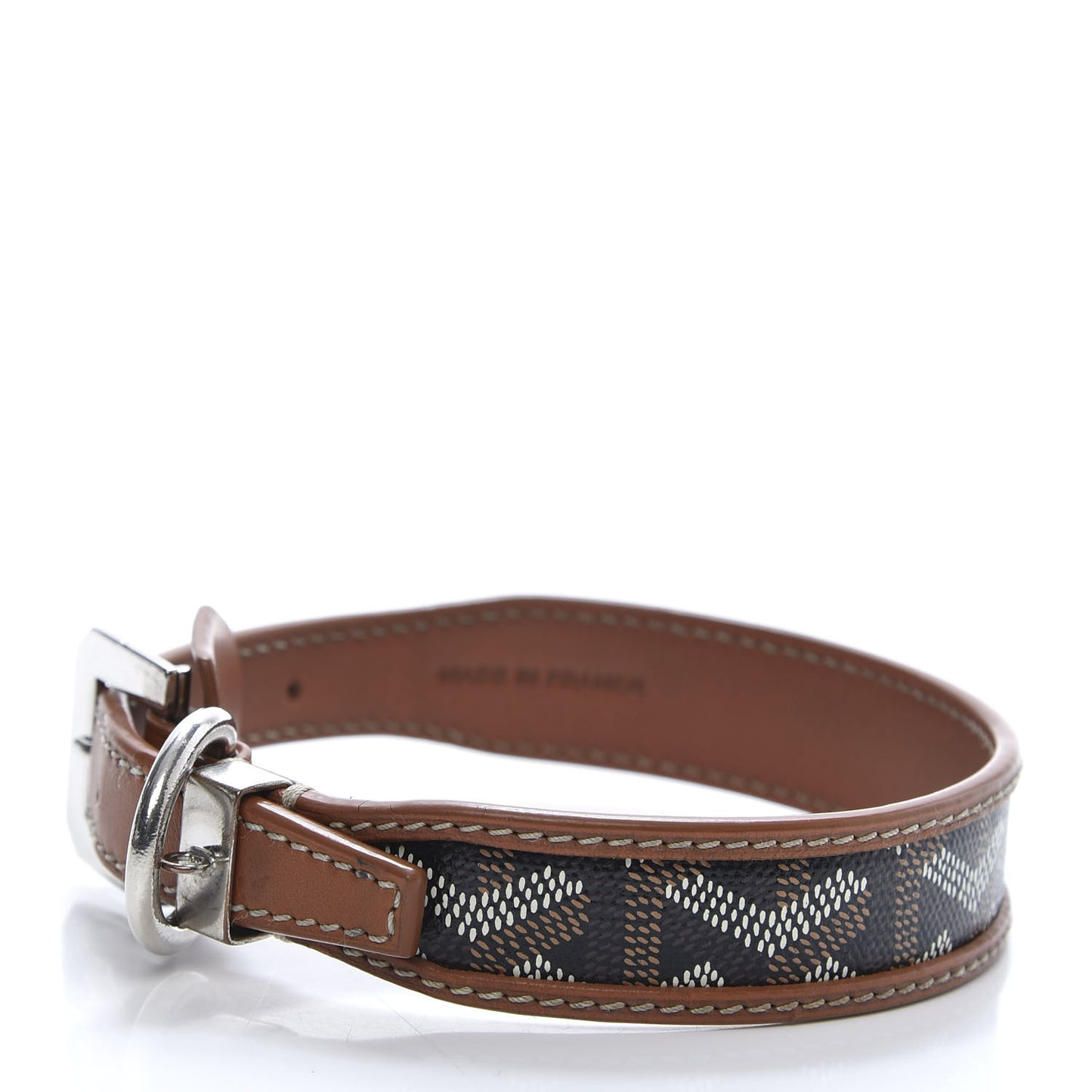 Goyardine Dog Collar Black Gold