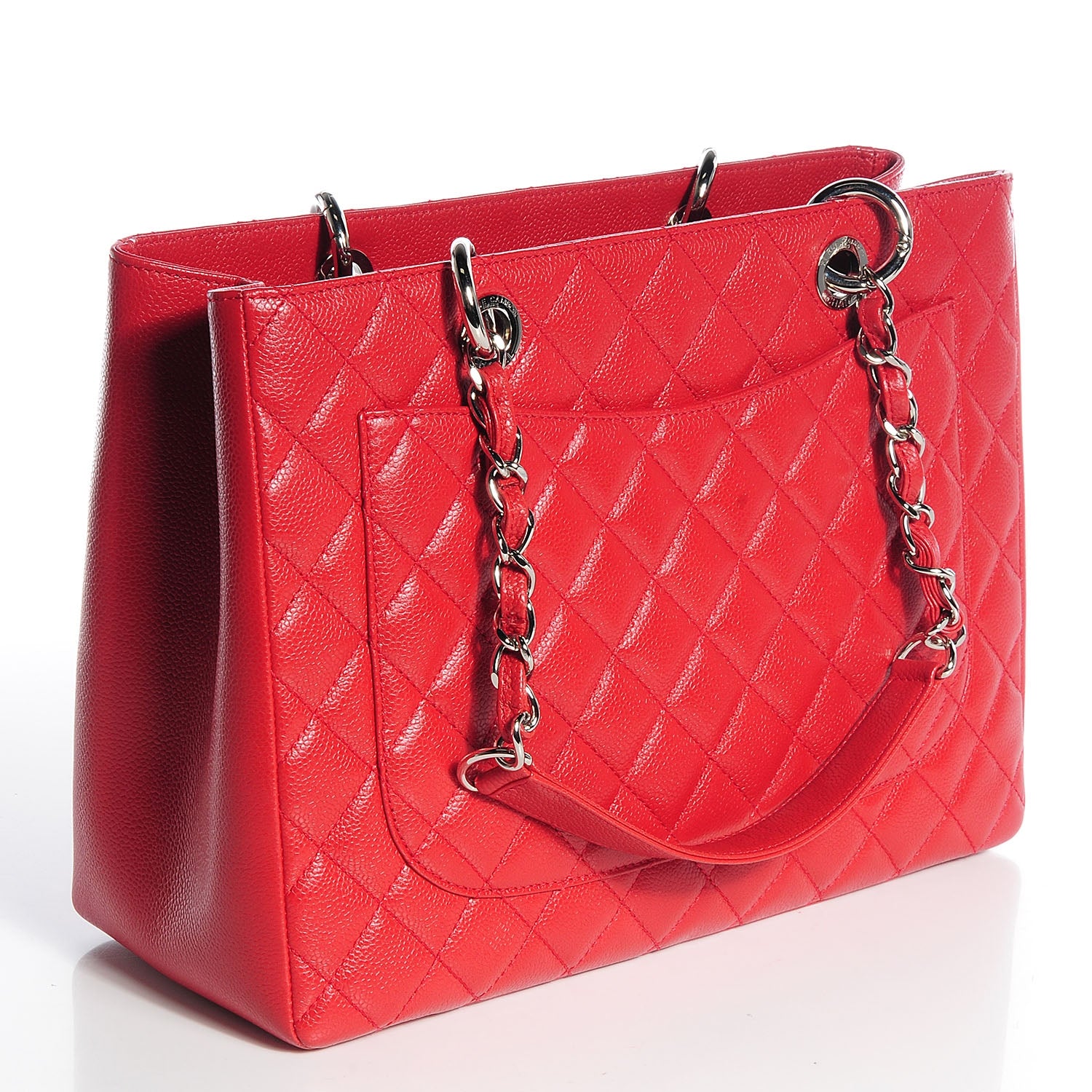 Chanel Caviar Grand Shopping Tote GST Red 11 of 17