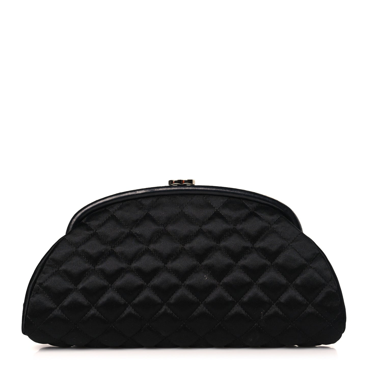 Satin Quilted Timeless Clutch Black