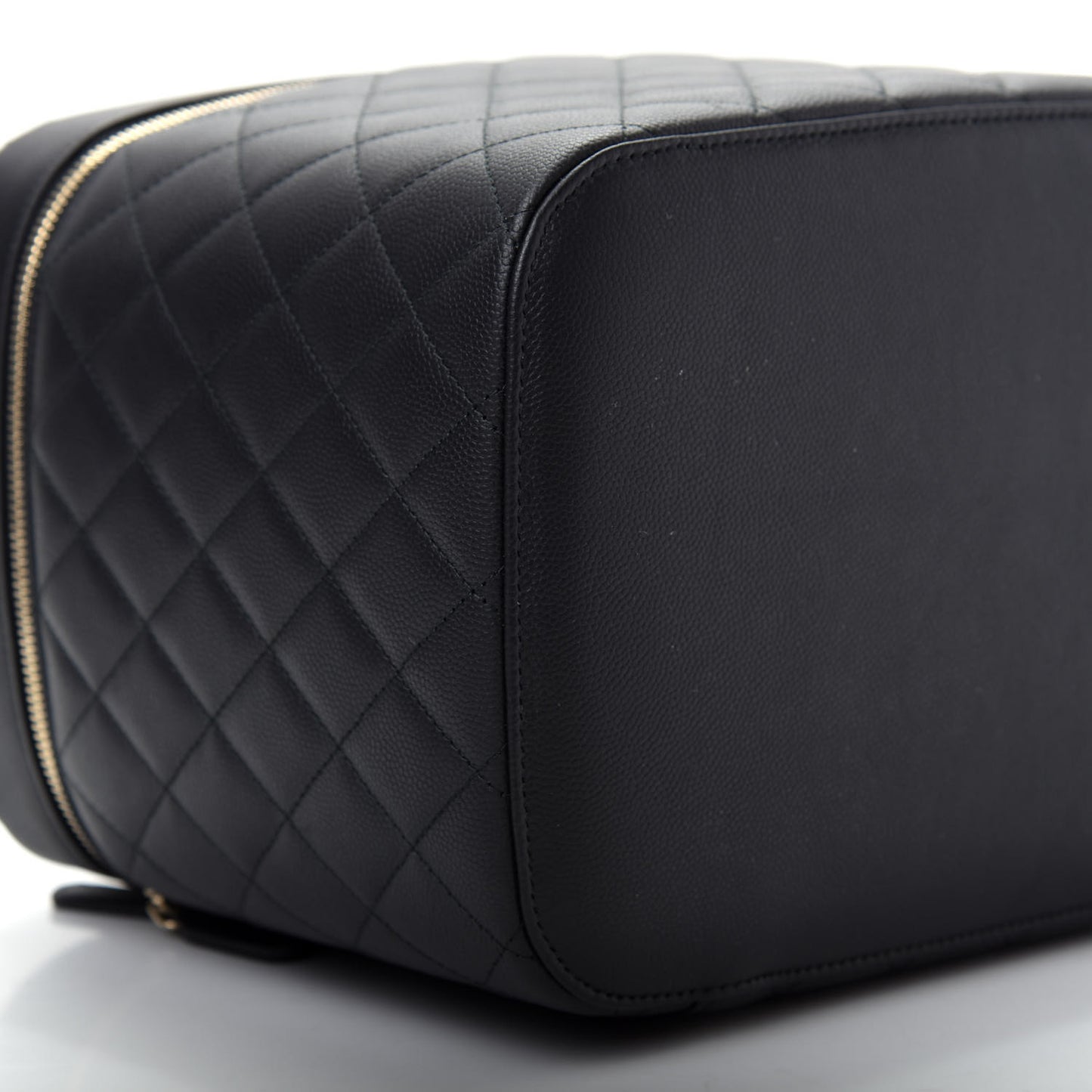 Caviar Quilted Large Vanity Pouch Black