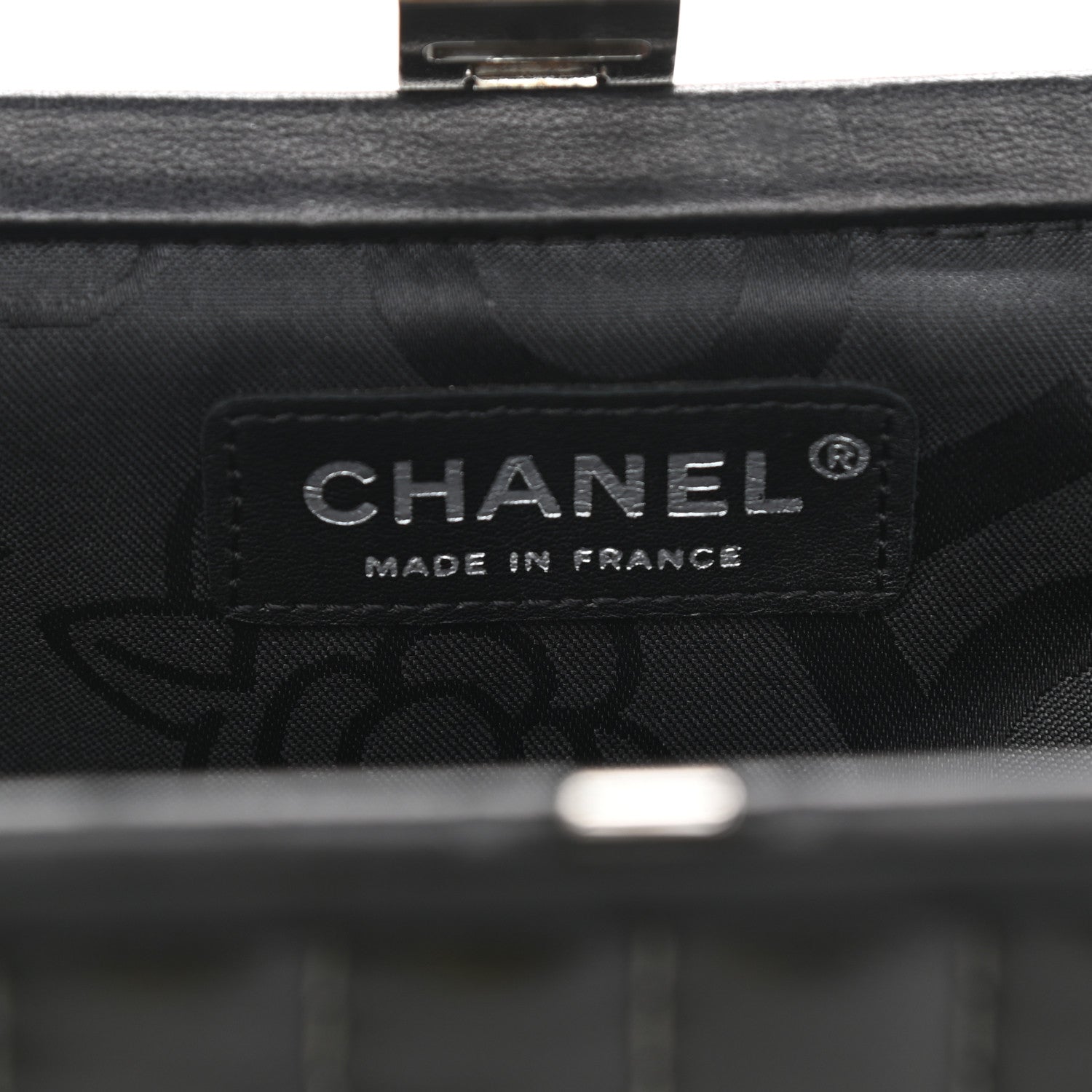 Chanel Lambskin Vertical Quilted Mademoiselle Clutch Black 6 of 8