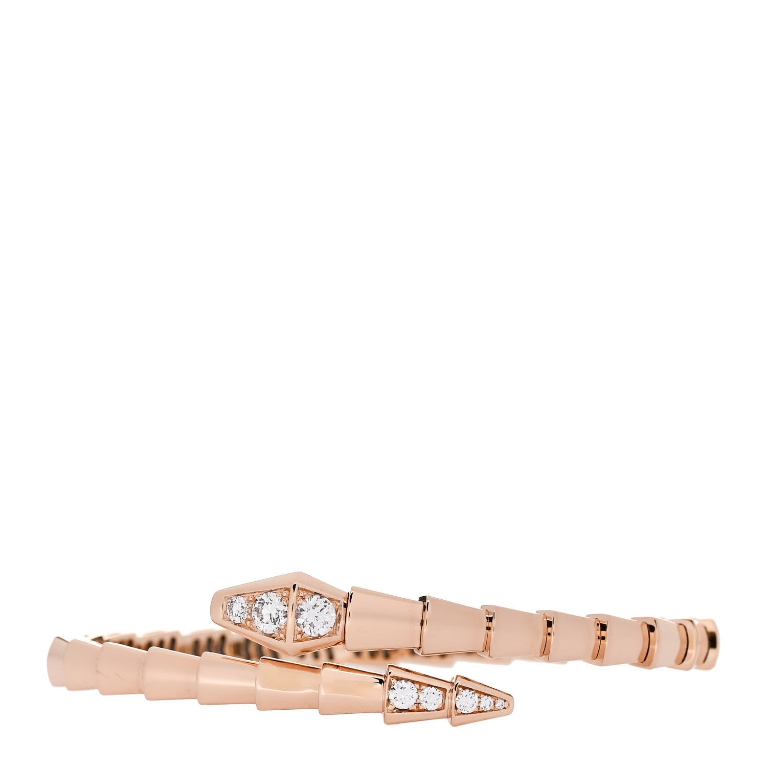 Bulgari 18K Rose Gold Diamond Serpenti Viper Bracelet S 1 of 4