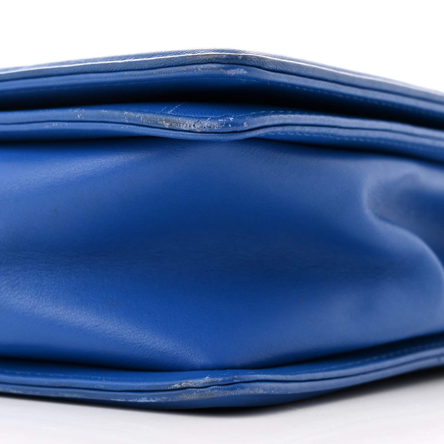 Chanel Calfskin Chevron Quilted Large Boy Flap Blue 10 of 12