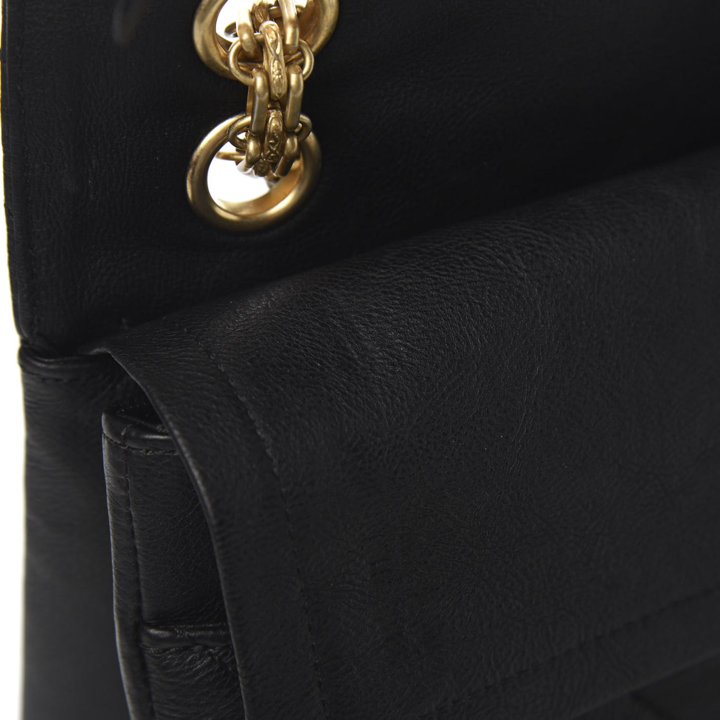 Crumpled Calfskin Chevron Quilted 2.55 Reissue 226 Black