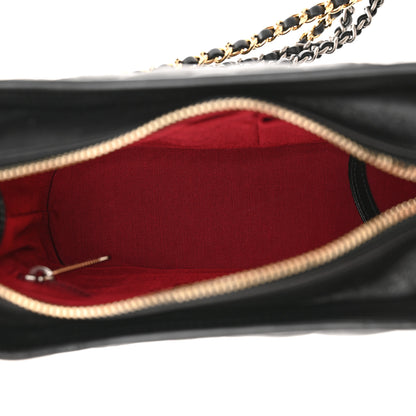 Chanel Aged Calfskin Chevron Quilted Small Gabrielle Hobo Black 5 of 10