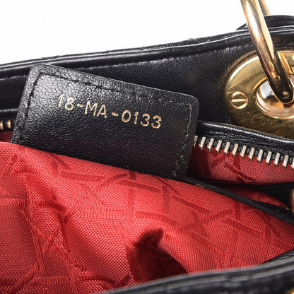Christian Dior Lambskin Cannage Medium Lady Dior Black 8 of 9