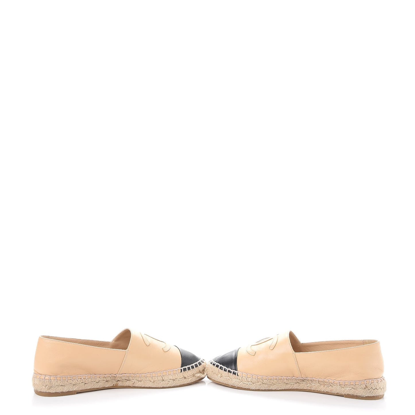 Lambskin CC Espadrilles 37 Beige Black