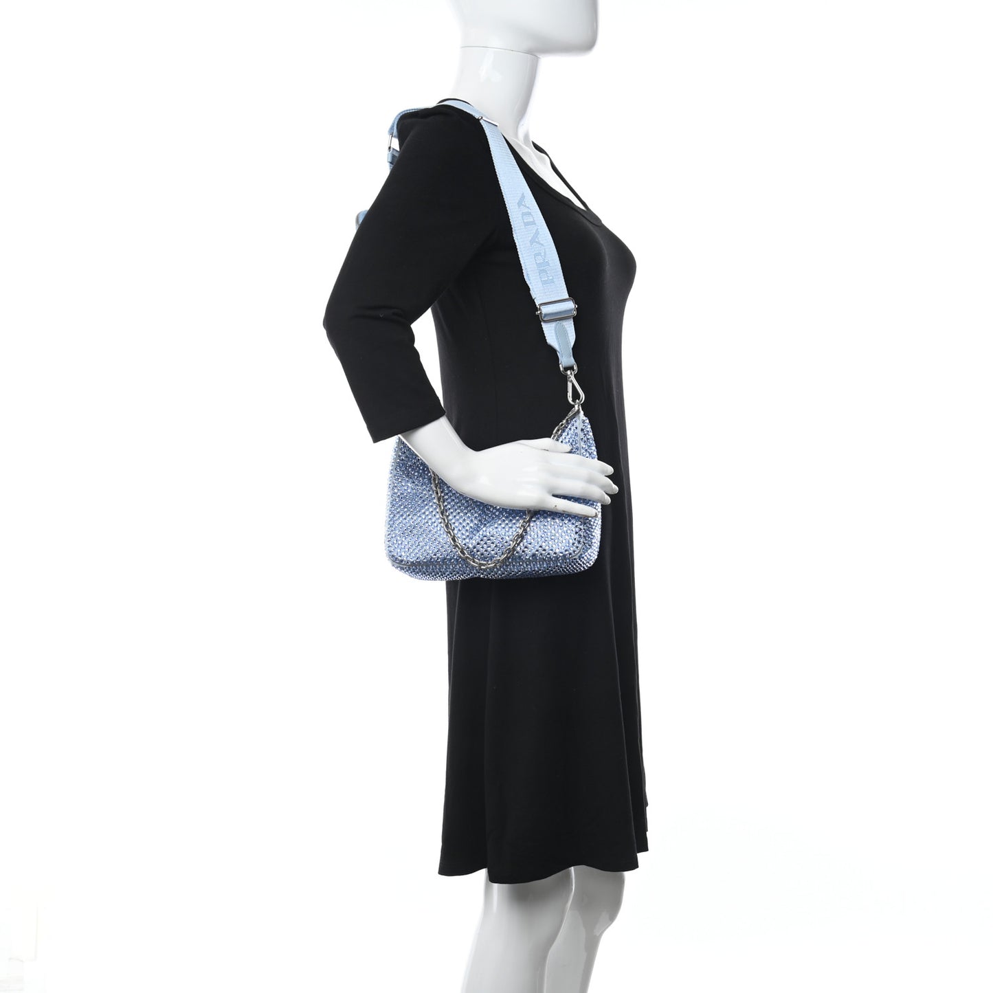 Satin Crystal Re-Edition 2005 Shoulder Bag Celeste