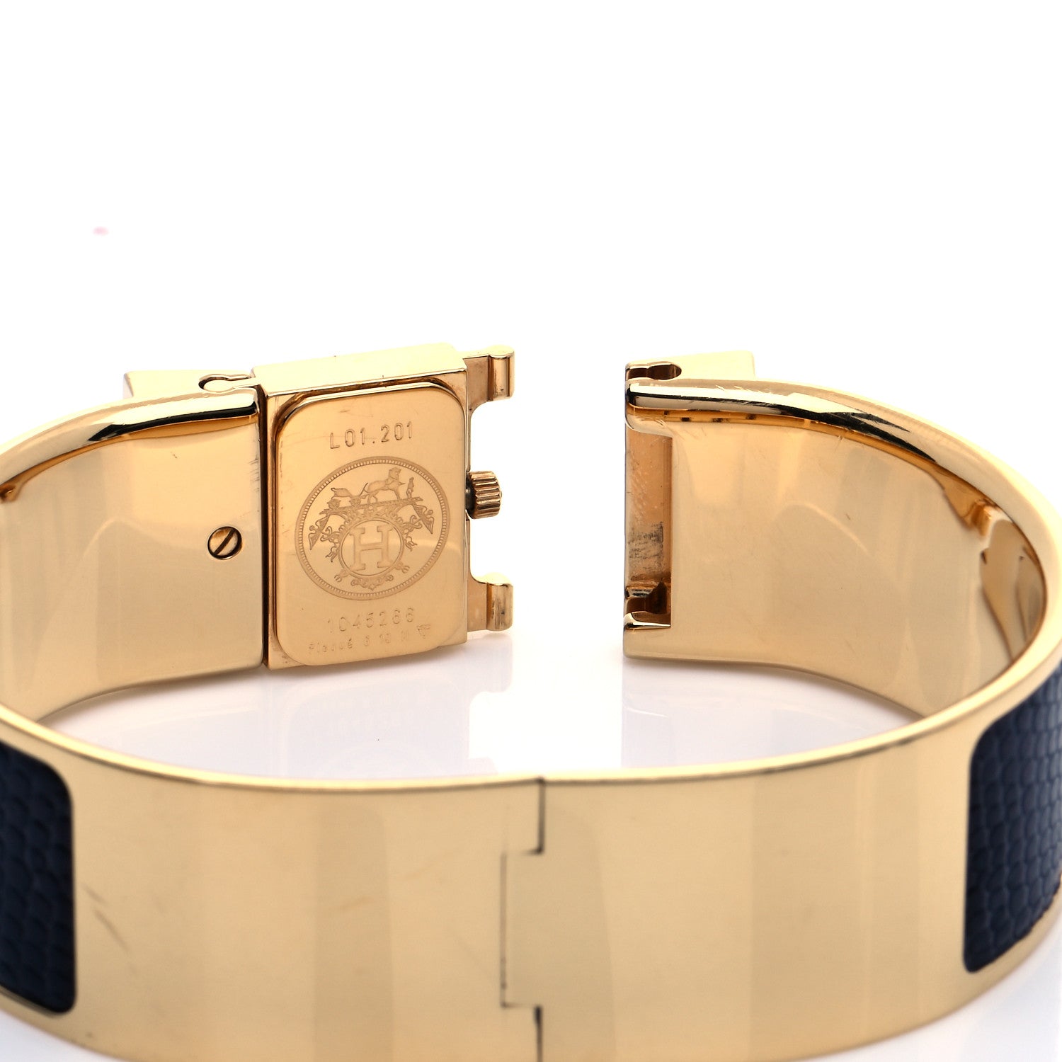 Hermes Stainless Steel Lizard 19mm Loquet Quartz Watch Mykonos 5 of 6
