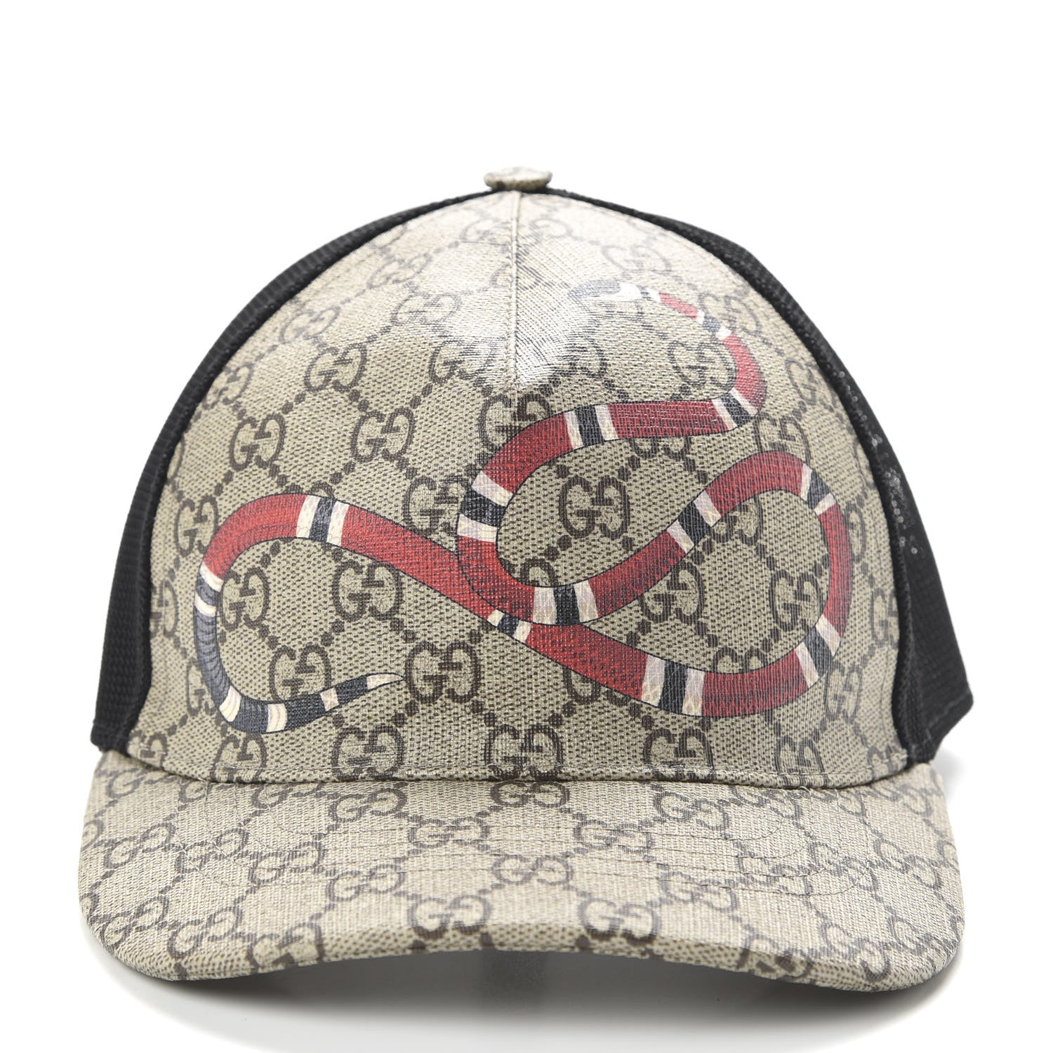 Gucci GG Supreme Monogram Kingsnake Print Baseball Hat XS 56 Beige 3 of 9