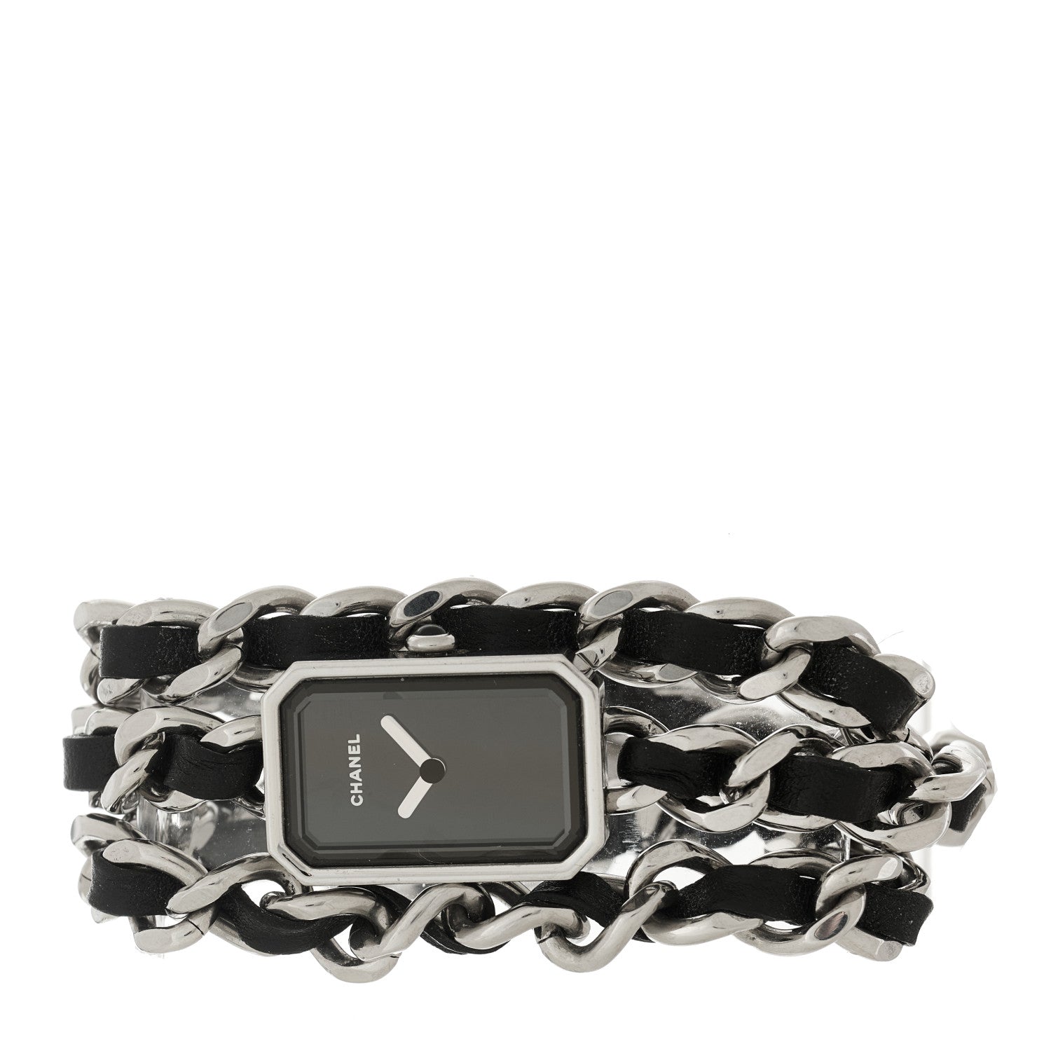 Chanel Stainless Steel Lambskin 16mm Premiere Rock Triple Row Quartz Watch Black 2 of 4