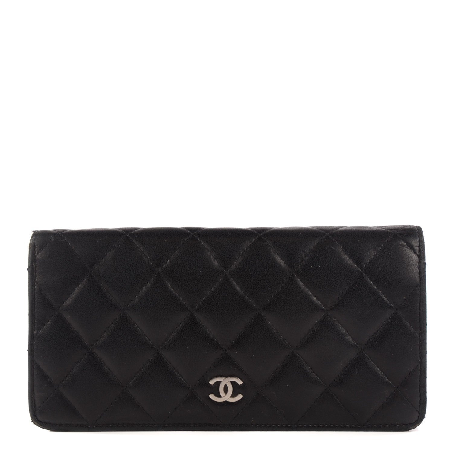 Chanel Lambskin Quilted Yen Wallet Black 1 of 9