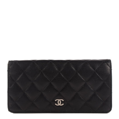 Chanel Lambskin Quilted Yen Wallet Black 1 of 9