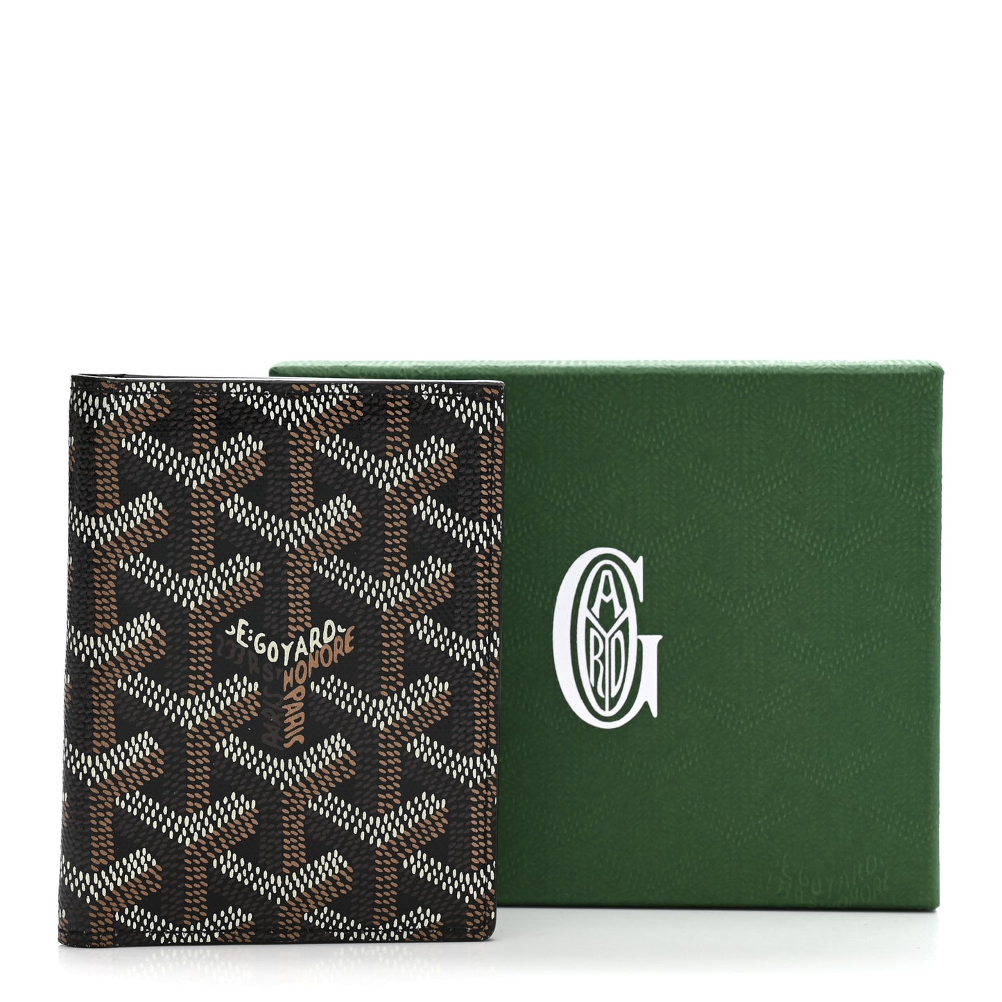 Goyardine Saint Marc Folding Card Case Black Gold