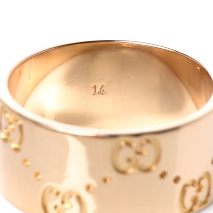 Gucci 18K Yellow Gold 9mm Icon Band Ring 54 6.5 5 of 6