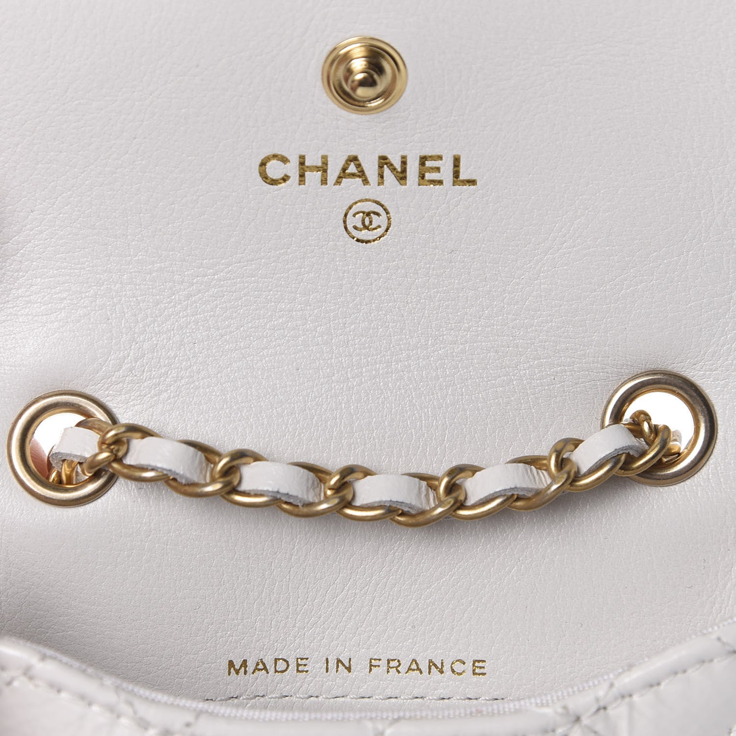 Chanel Shiny Aged Calfskin Quilted Waist Belt Bag White 6 of 8