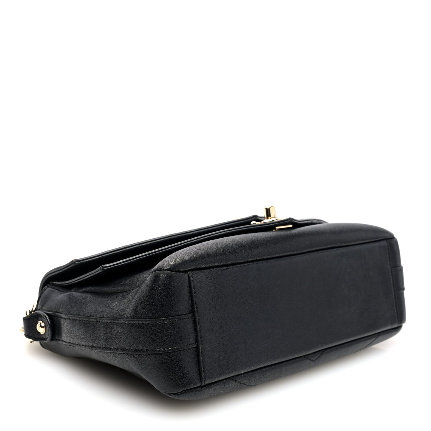 Sheepskin Chevron Quilted Mini Double Chevron Flap Black