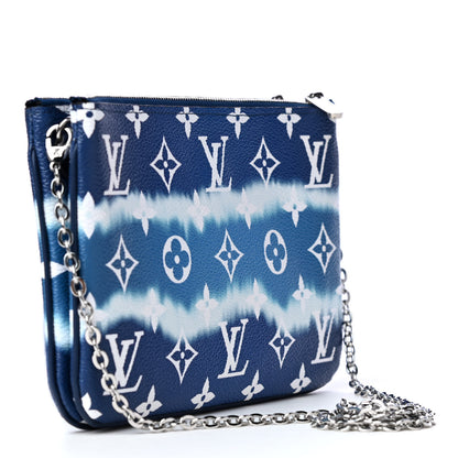 Louis Vuitton Monogram Giant Escale Double Zip Pochette Blue 2 of 5