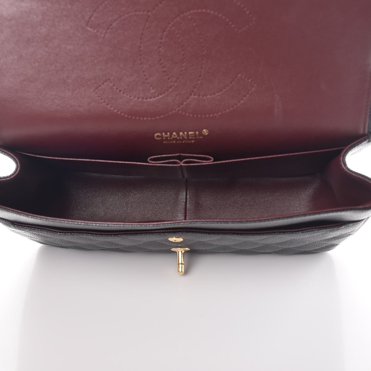 Caviar Quilted Jumbo Double Flap Black