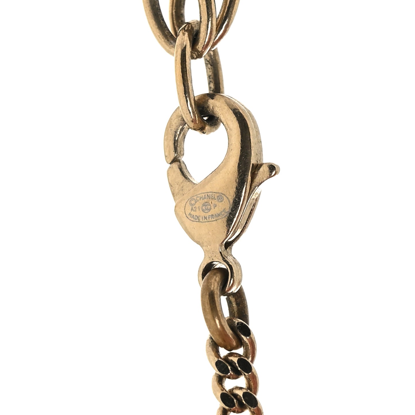 Pearl CC Chain Anklet Gold Pearly White