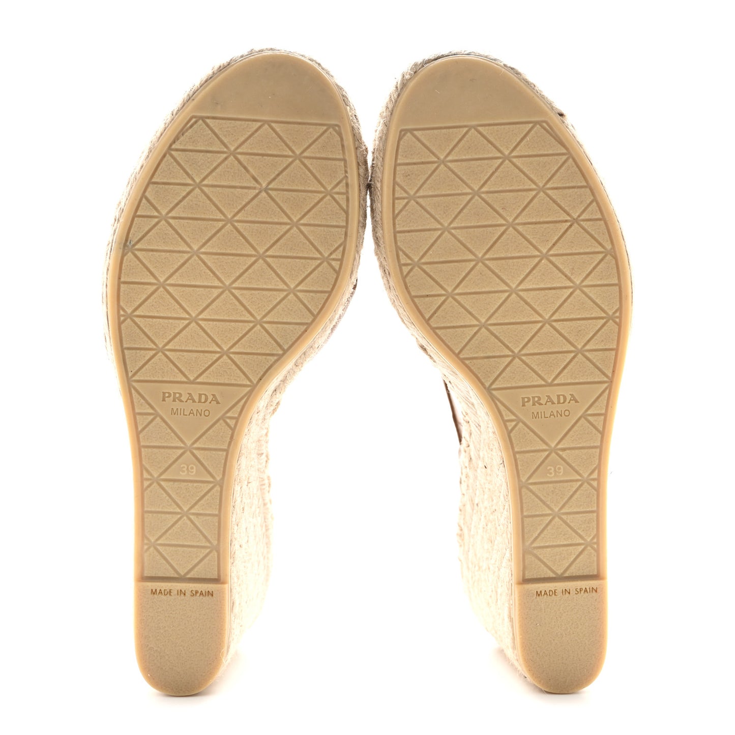 Nappa Quilted Espadrille 90mm Wedge Sandals 39 Caramel