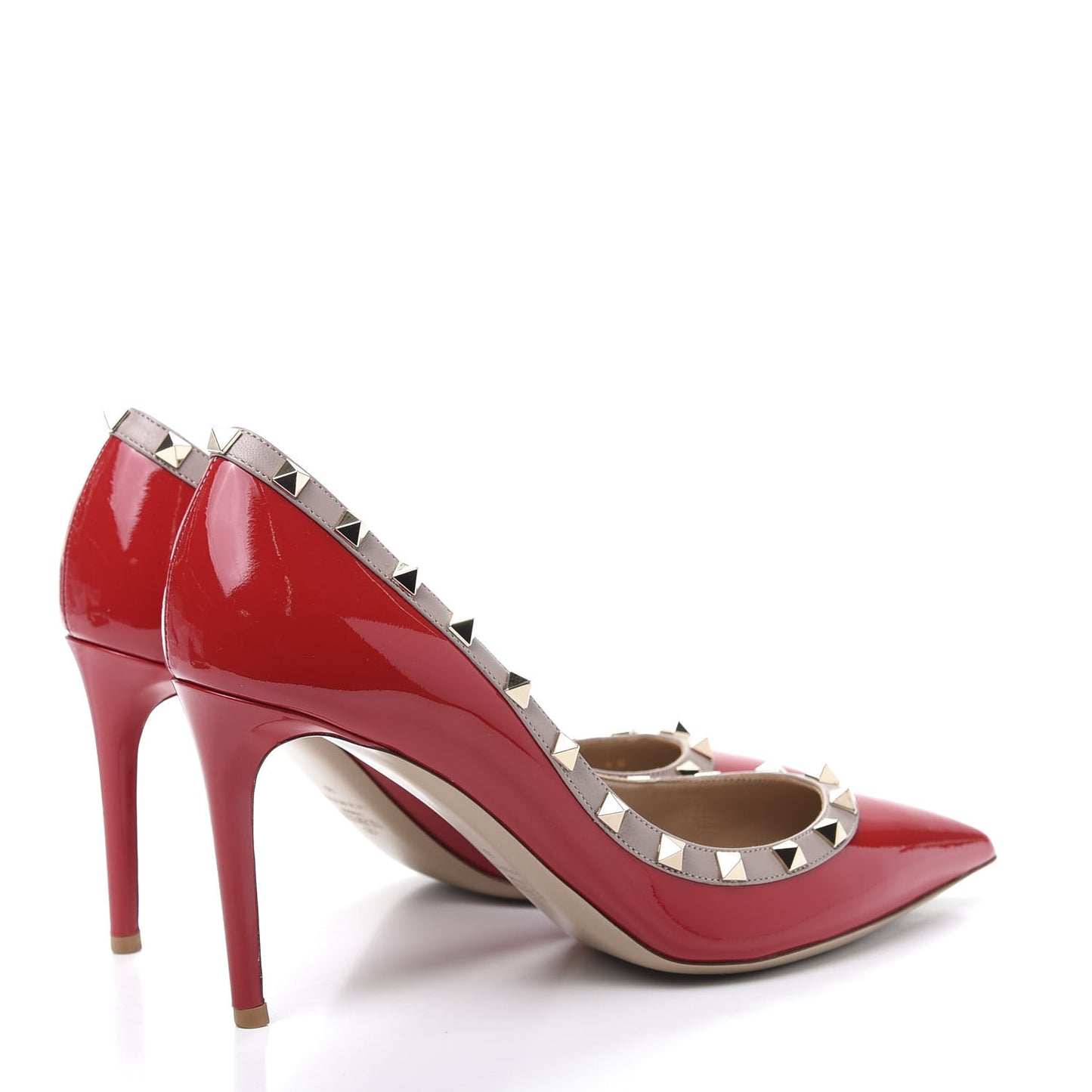Patent Rockstud 85mm Pumps 40 Rosso Poudre