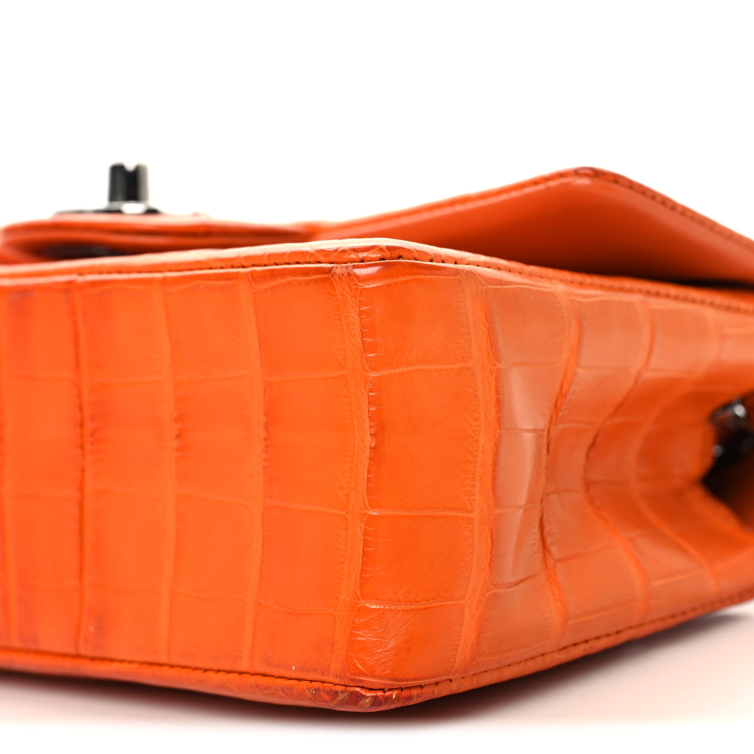 Chanel Alligator Mini Rectangular Flap Orange 10 of 10