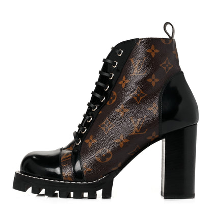 Louis Vuitton Patent Calfskin Monogram Star Trail Ankle Boots 40.5 Black 1 of 6