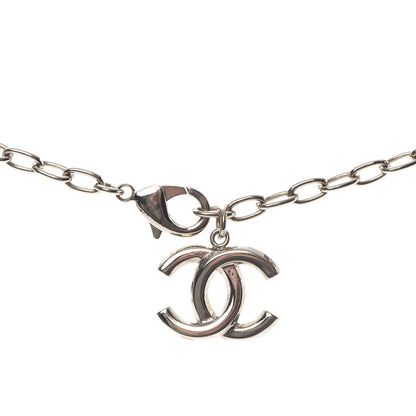 Chanel Crystal Enamel Stripe CC Pendant Necklace Gold Multicolor 5 of 7