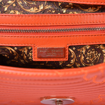Versace Barocco Quilted Nappa Altea Vanitas Satchel Orange 7 of 9