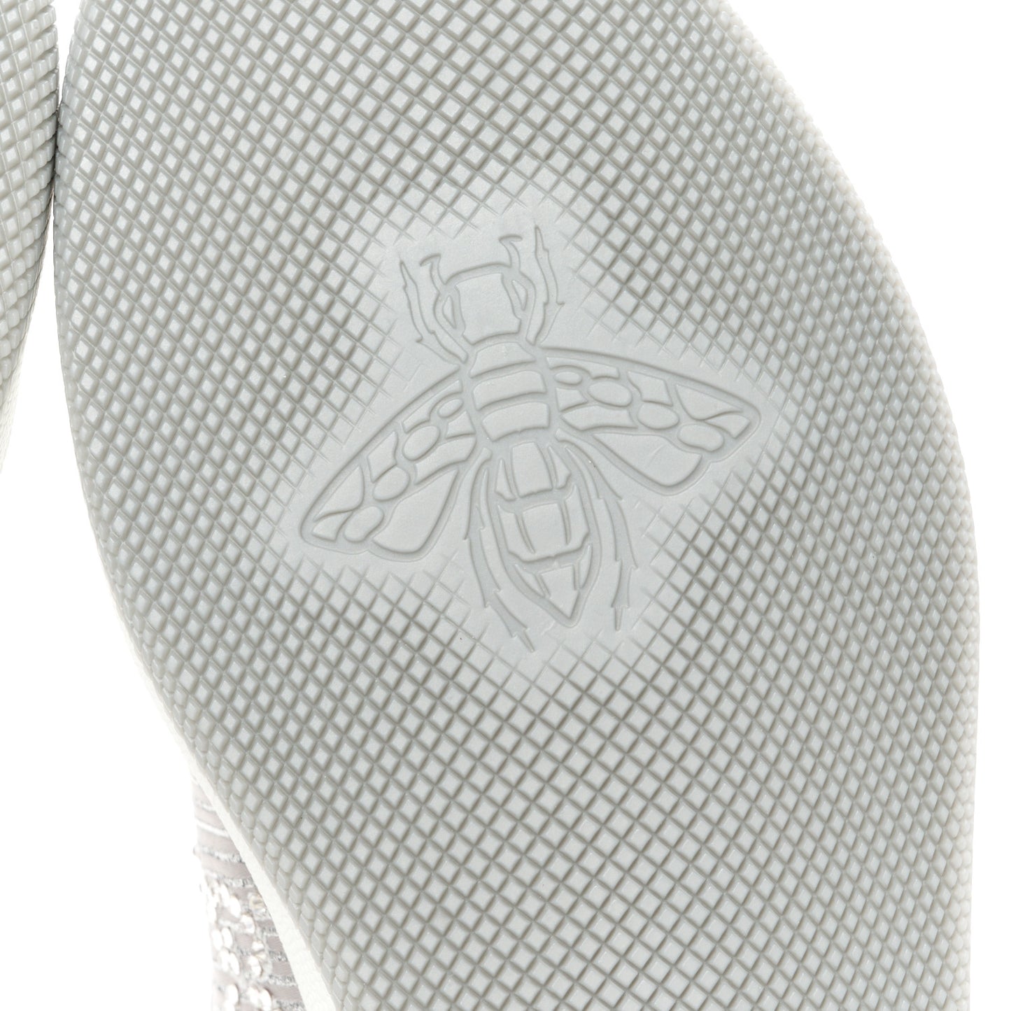 Metallic Nappa Silk Crystals Womens Screener Sneakers 36.5 Silver Light Grey