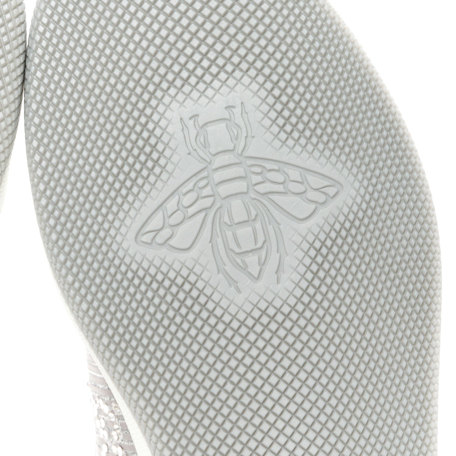 Gucci Metallic Nappa Silk Crystals Womens Screener Sneakers 36.5 Silver Light Grey 7 of 10