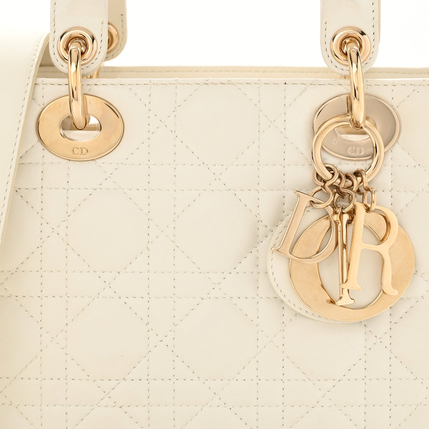 Lambskin Cannage Small My ABCDior Lady Dior White