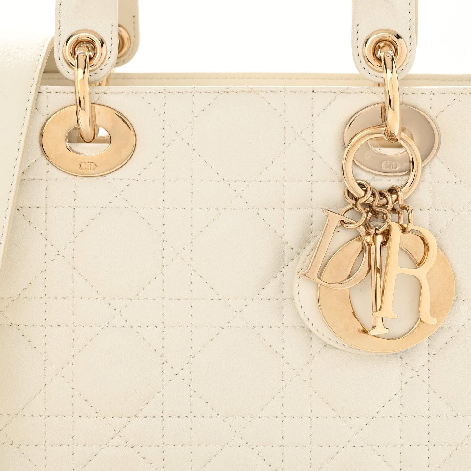 Christian Dior Lambskin Cannage Small My ABCDior Lady Dior White 8 of 15