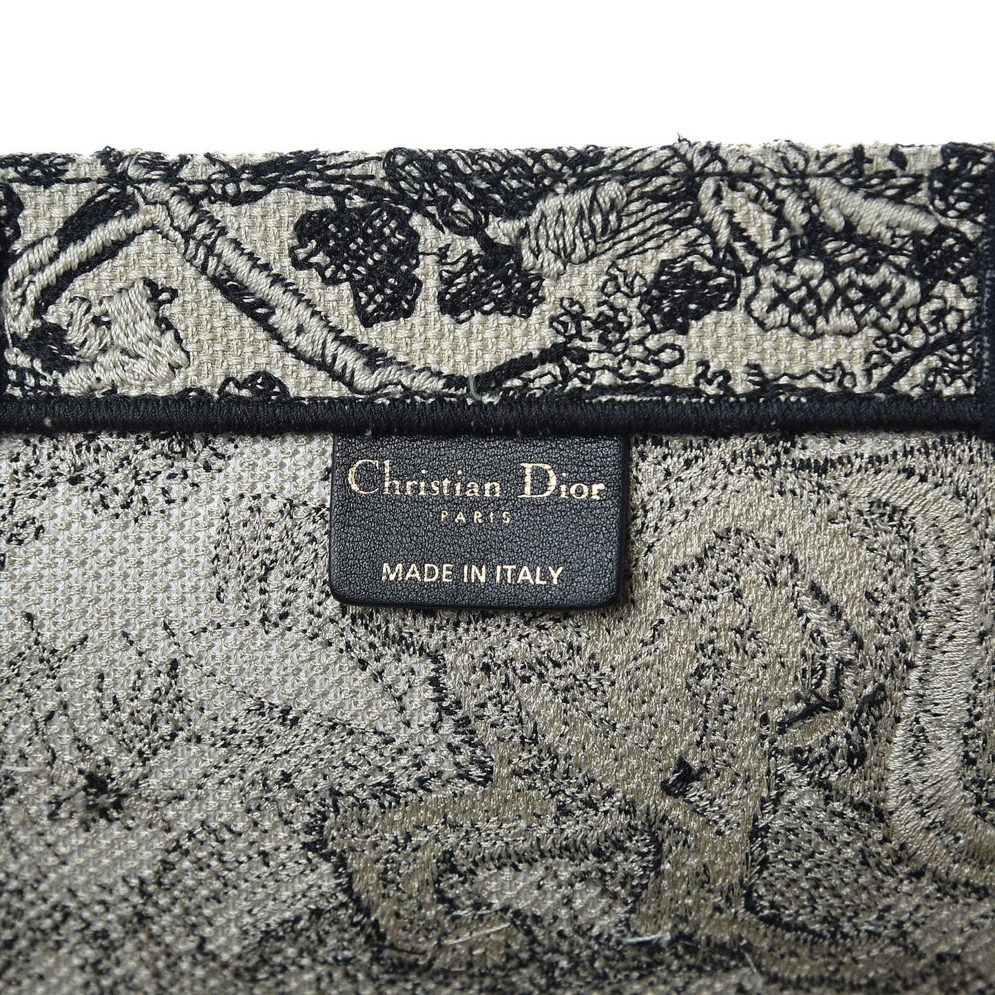 Canvas Embroidered Large Dioriviera Toile De Jouy Book Tote Black