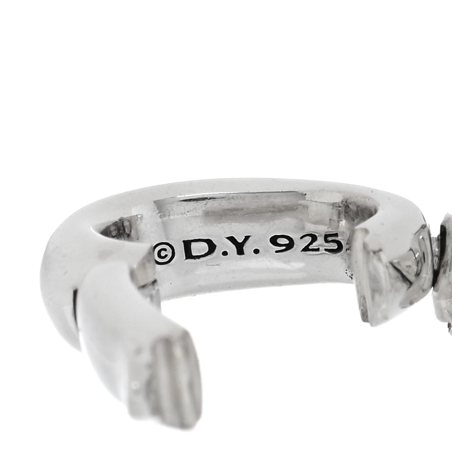 David Yurman Sterling Silver Diamond Onyx Mother of Pearl 32mm Elements Disc Pendant 4 of 4