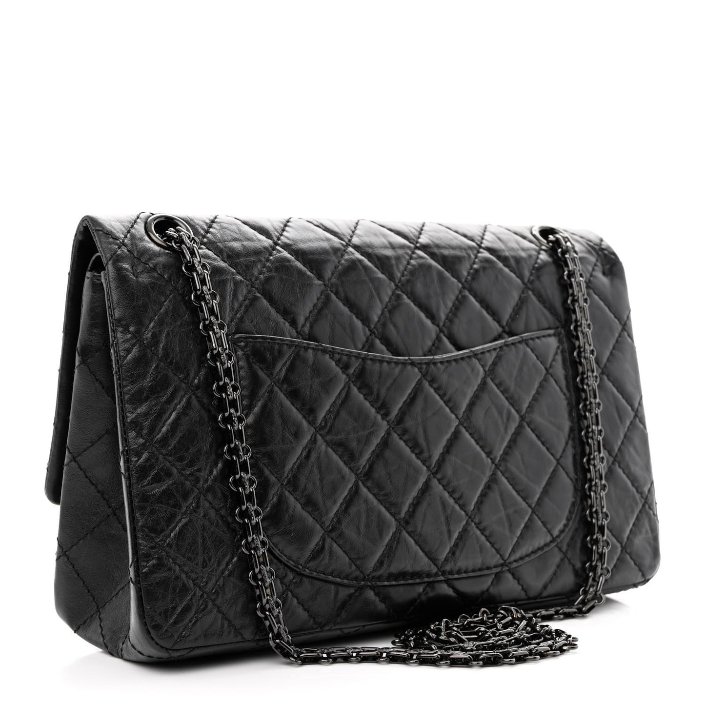 Aged Calfskin Quilted 2.55 Reissue 226 Flap So Black