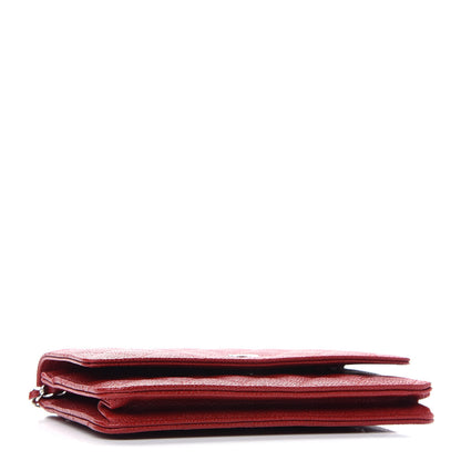 Chanel Caviar Quilted Wallet On Chain WOC Red 4 of 10